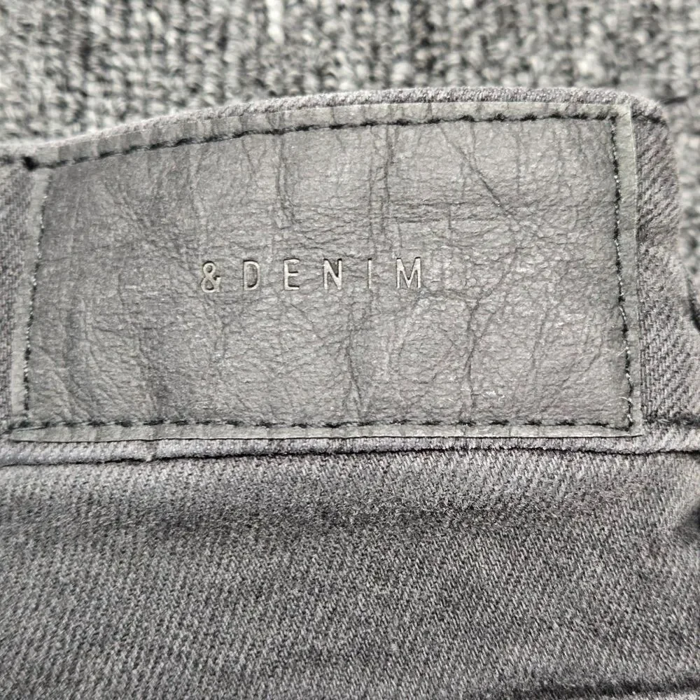 H&M &Denim Jeans Women’s 8 High Waist Straight Leg Gray Stretch Ankle Pants